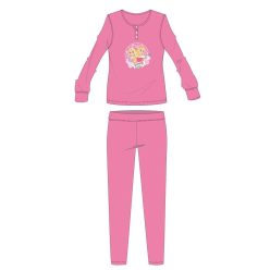   Disney prinsessen flanellen pyjama - dikke winterse kinderpyjama - roze - 116