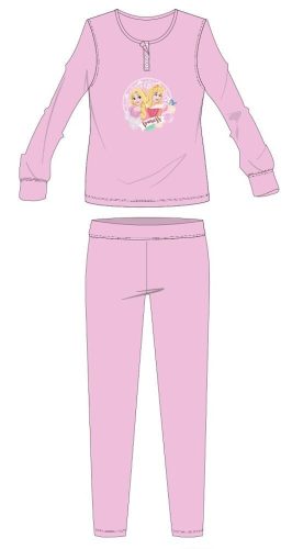 Disney prinsessen flanellen pyjama - dikke winterse kinderpyjama - lichtroze - 104