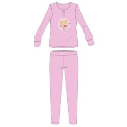   Disney prinsessen flanellen pyjama - dikke winterse kinderpyjama - lichtroze - 110