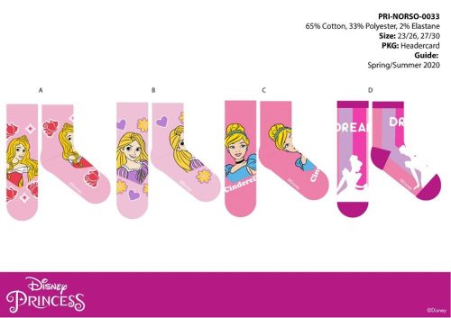 Disney Princess kinder katoenen normale sokken - 4 paar/pak