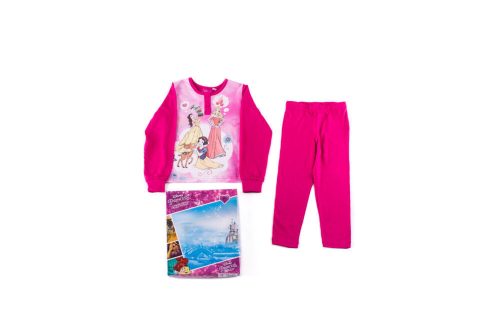 Lange dunne katoenen kinderpyjama - Disney Prinsessen - 128 - roze