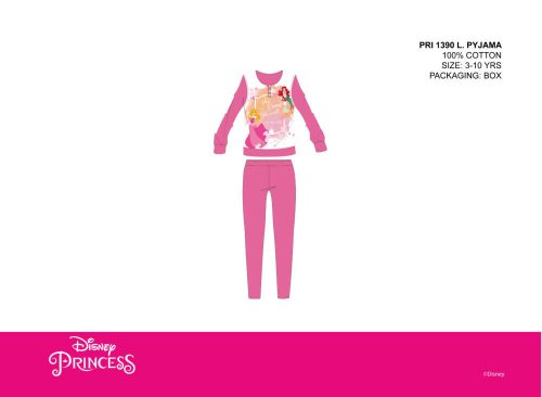 Disney prinsessen dunne katoenen kinderpyjama - jersey pyjama - donkerroze - 110