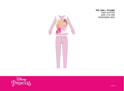 Disney prinsessen dunne katoenen kinderpyjama - jersey pyjama - lichtroze - 116