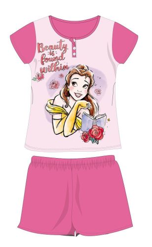 Disney Princess zomer korte mouw kinderpyjama - katoenen jersey pyjama - donkerroze - 104