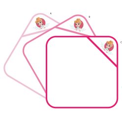   Disney Prinsessen geborduurde babyhanddoek met capuchon - 70 x 70 cm - roze