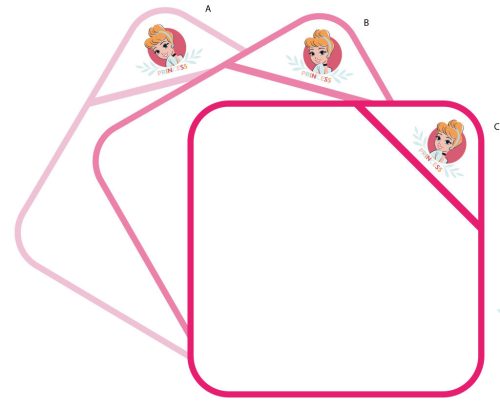 Disney Prinsessen geborduurde babyhanddoek met capuchon - 70 x 70 cm - roze