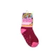 Antislip kinderbeenwarmers - Disney Prinsessen - volledig pluche - Belle patroon - bordeaux-lichtroze - 23-26