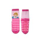 Antislip kinderbeenwarmers - Disney Prinsessen - volledig pluche - roze gestreept - 23-26