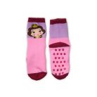 Antislip kinderbeenwarmers - Disney Prinsessen - volledig pluche - lichtroze - 23-26