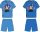 Sonic katoenen zomer set - shirt-korte broek set - middelblauw - 128
