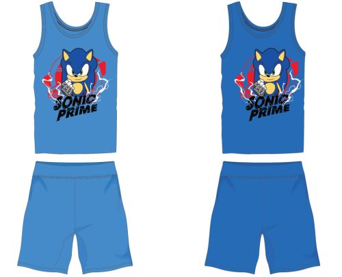 Sonic katoenen zomeroutfit - shirt-short set - middenblauw - 128
