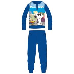   Snoopy long thin cotton children's pyjama - jersey pyjama - medium blue - 110