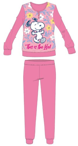 Snoopy long thin cotton children's pyjama - jersey pyjama - pink - 128