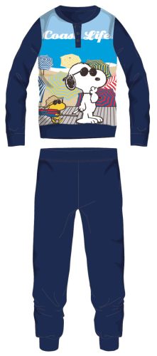 Snoopy lange dunne katoenen kinderpyjama - jersey pyjama - donkerblauw - 122