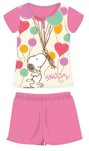 Snoopy korte mouw zomer katoenen pyjama - kinder jersey pyjama - roze - 110