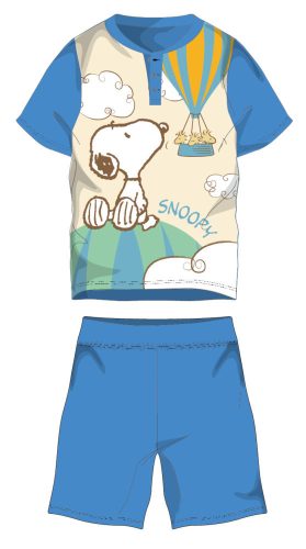 Snoopy korte mouw zomer katoenen pyjama - kinder jersey pyjama - lichtblauw - 122