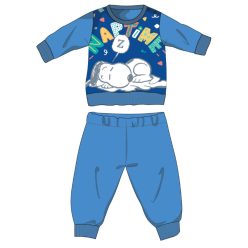   Snoopy lange smalle baby pyjama - katoenen jersey pyjama - lichtblauw - 86
