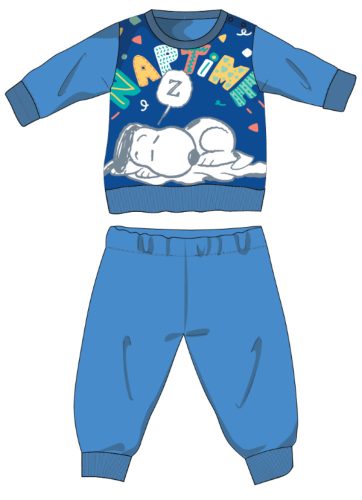 Snoopy lange smalle baby pyjama - katoenen jersey pyjama - lichtblauw - 92
