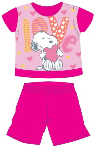 Snoopy zomerse korte mouwen katoenen baby pyjama - roze - 98