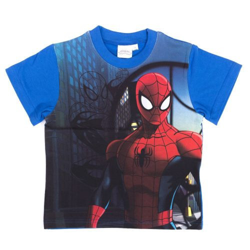Spiderman jongens korte mouwen T-shirt - katoenen T-shirt - middelblauw_116