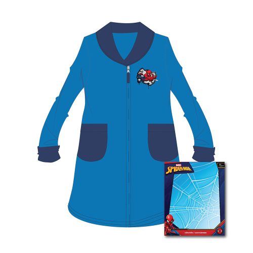 Kinderbadjas - koraal - Spiderman - 110 - middenblauw
