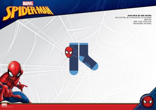 Spiderman antislip pluche sokken voor kinderen - donkerblauw-lichtblauw-rood - 31-34