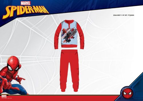 Winterse katoenen interlock kinderpyjama - Spiderman - rood - 134