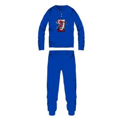   Spiderman winterse katoenen kinderpyjama - interlock pyjama - middenblauw - 122