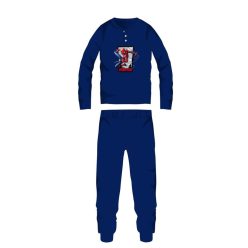   Spiderman winterse katoenen kinderpyjama - interlock pyjama - donkerblauw - 104