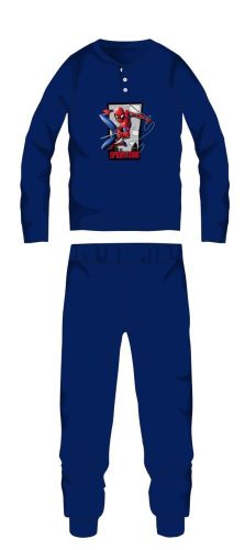 Spiderman winterse katoenen kinderpyjama - interlock pyjama - donkerblauw - 110