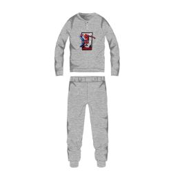   Spiderman winterse katoenen kinderpyjama - interlock pyjama - grijs - 98