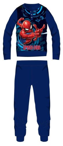 Spiderman fleece pyjama - dikke winterse kinderpyjama - donkerblauw - 98