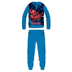   Spiderman fleece pyjama - dikke winterse kinderpyjama - lichtblauw - 104