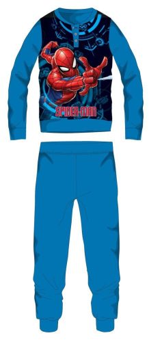 Spiderman fleece pyjama - dikke winterse kinderpyjama - lichtblauw - 110