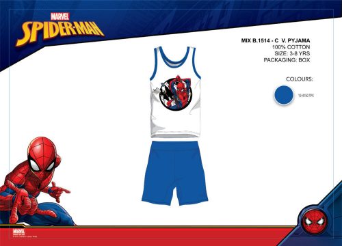 Spiderman zomer mouwloos kinderpak - katoenen pyjama