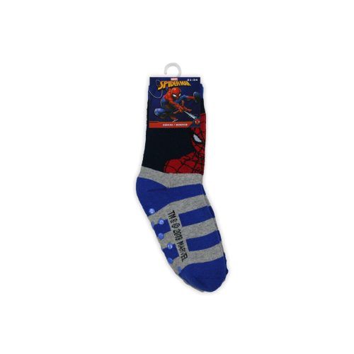 Antislip kinder enkelsokken - Spider-Man - pluche - donkerblauw-middenblauw - 27-30