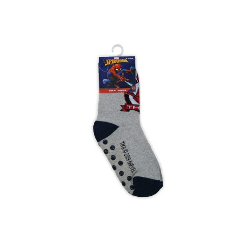 Antislip kinder enkelsokken - Spider-Man - pluche - grijs - 31-34