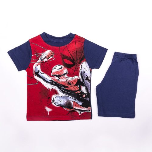Spiderman jongens katoenen zomer set - t-shirt-korte broek set - donkerblauw - 128