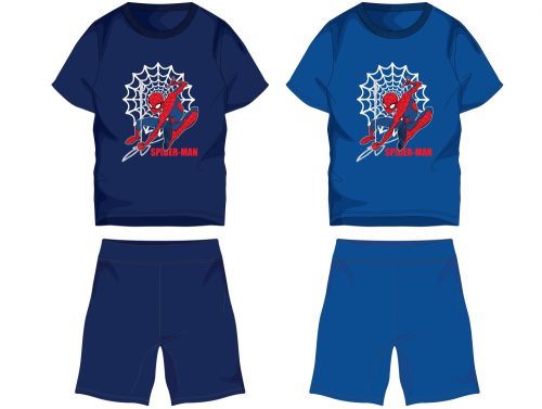 Spider-Man katoenen zomerse set - T-shirt en korte broek set - middelblauw - 104