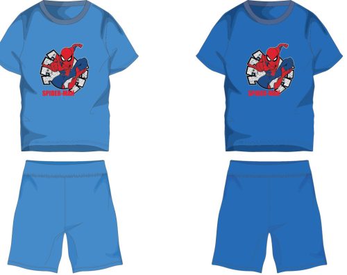 Spider-Man katoenen zomerse set - T-shirt en korte broek set - middelblauw - 122