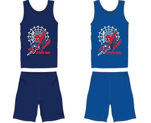 Spider-Man katoenen zomerse set - tanktop en korte broek set - middelblauw - 98