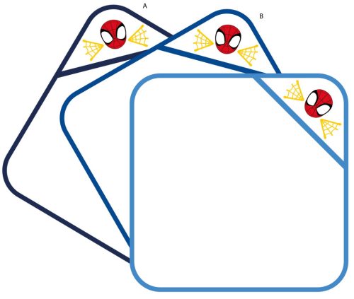 Spiderman geborduurde babyhanddoek met capuchon - 70 x 70 cm - middelblauw