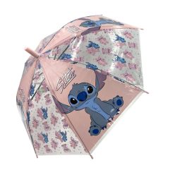 Disney Stitch halfautomatische paraplu - 74cm - Roze