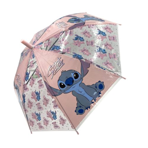 Disney Stitch halfautomatische paraplu - 74cm - Roze