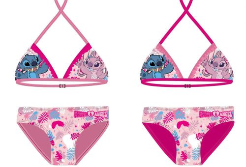 Stitch meisjes tweedelig badpak - bikini met driehoekig bovenstuk - roze - 104