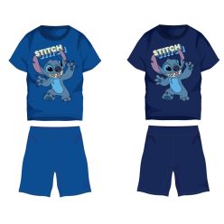   Disney Stitch katoenen zomeroutfit - T-shirt en korte broek set - middelblauw - 98