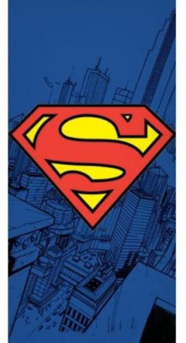 Superman kinder strandhanddoek - 100% katoen - 70x140 cm - donkerblauw
