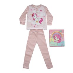   Lange dunne katoenen kinderpyjama - Eenhoorn - Jersey - lichtroze - 140