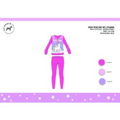   Winterse katoenen interlock kinderpyjama - Eenhoorn - roze - 140
