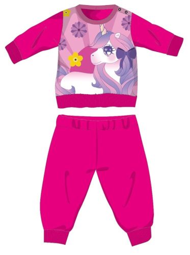 Eenhoorn winter dikke baby pyjama - katoenen flanellen pyjama - roze - 86